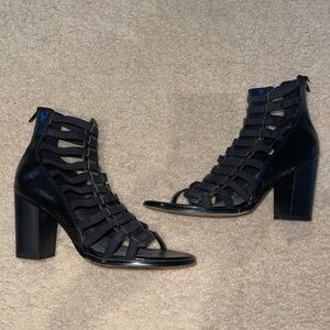 Black Strappy Heeled Sandals